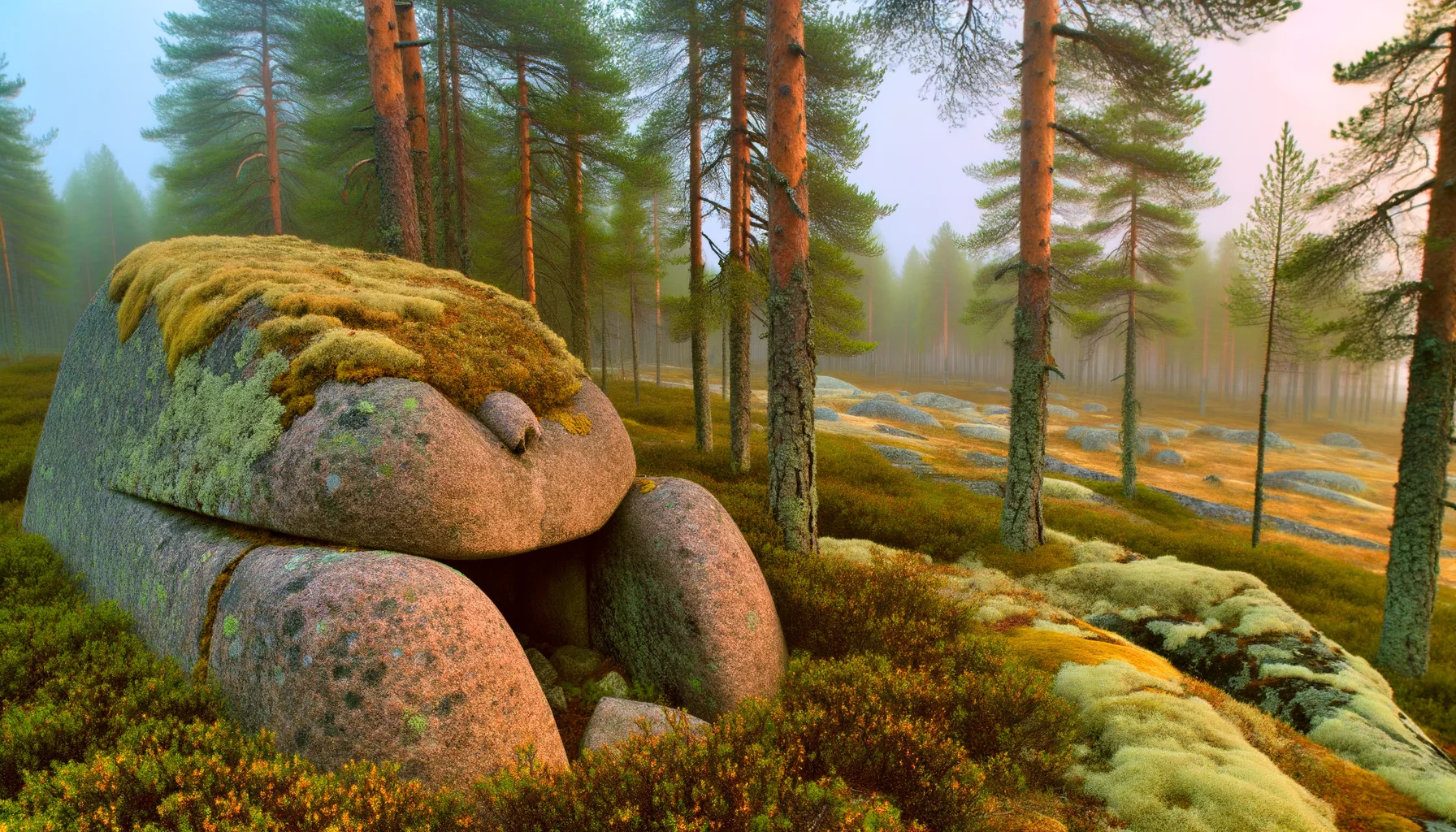 Бобёр — общий вид каменного существа среди леса