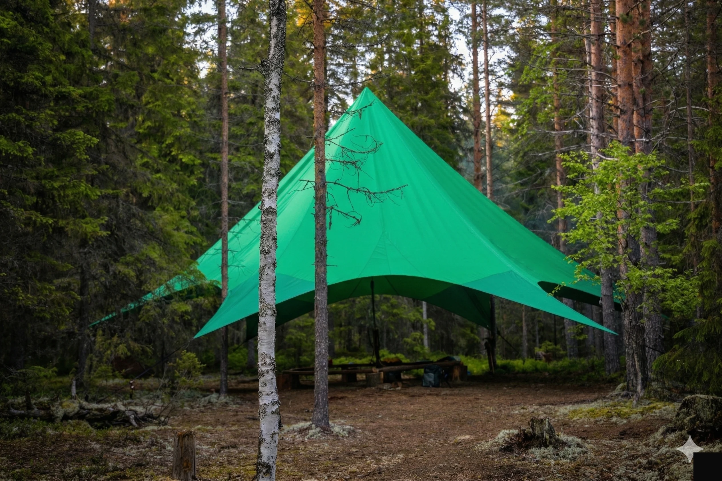 Зона занятий — тент-навес лагеря Воттоваара