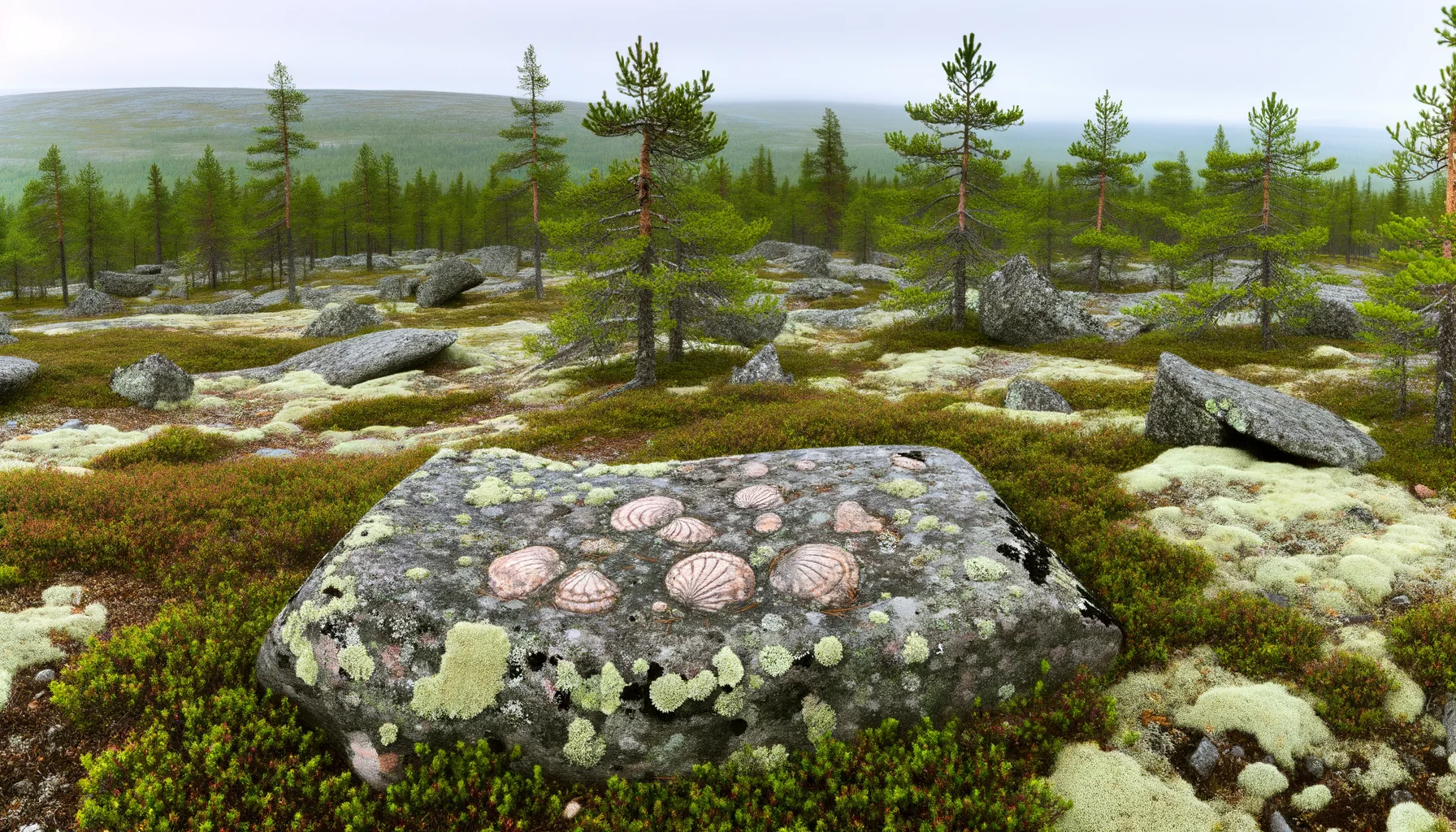 Сейд Черепаха — общий вид плоского камня на плато Воттоваары