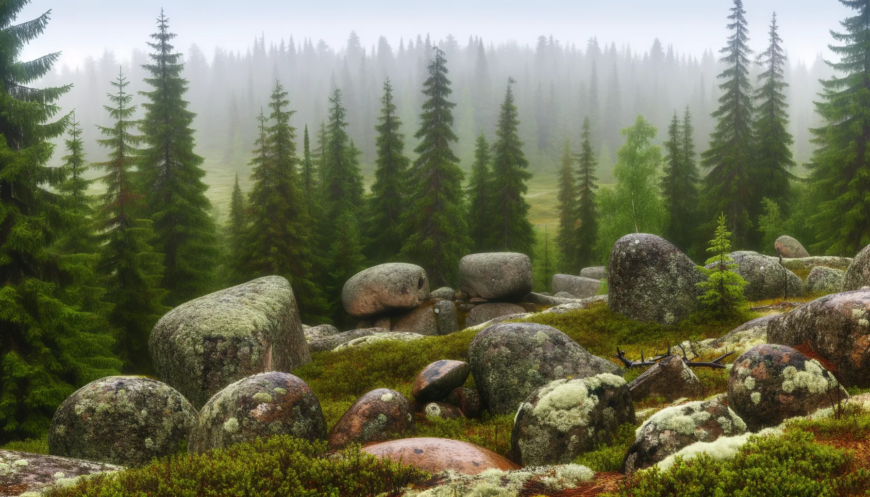 Сейд Грустный папа — общий вид камня в карельском ландшафте