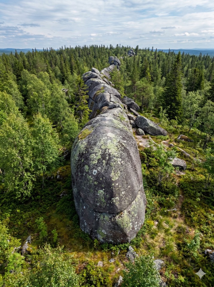 Каменная форма Дракон в окрестностях Воттоваары