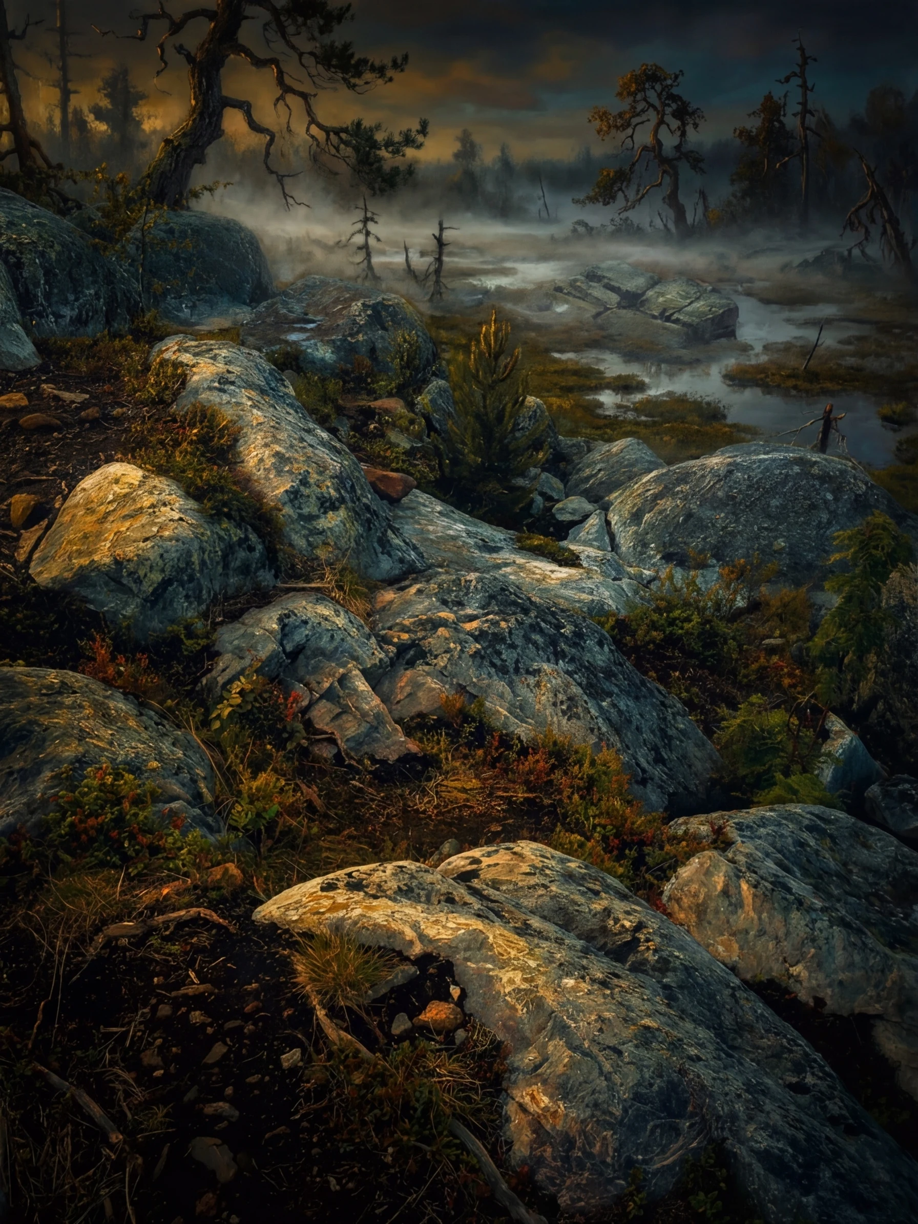 Книга знаний — Каменная летопись горы — плоский валун с природными узорами