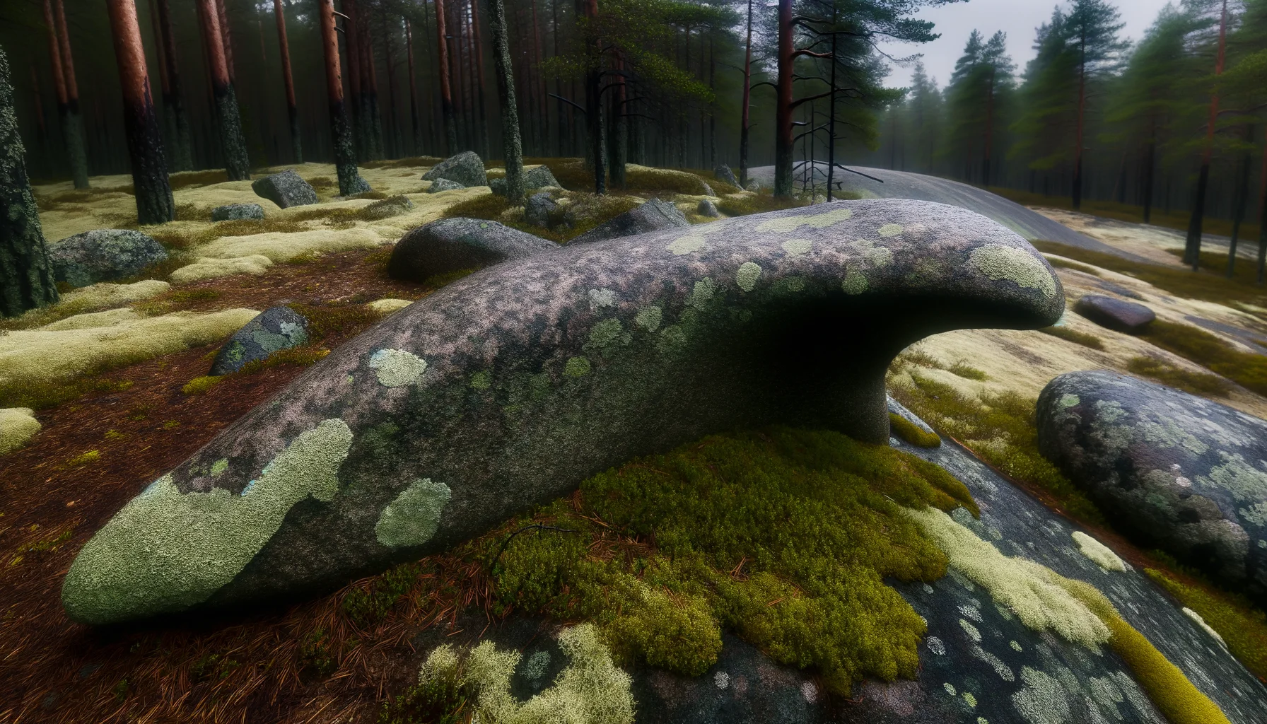 Силуэт рыбы — каменное существо Воттоваары