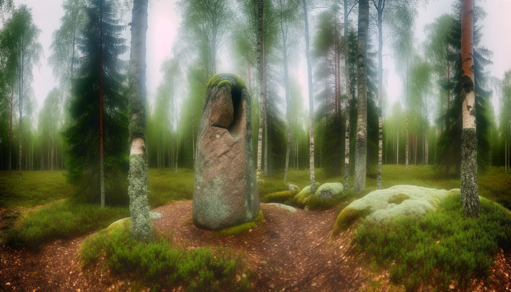 Сейд Удачи — общий вид камня с природной чашей на Воттовааре