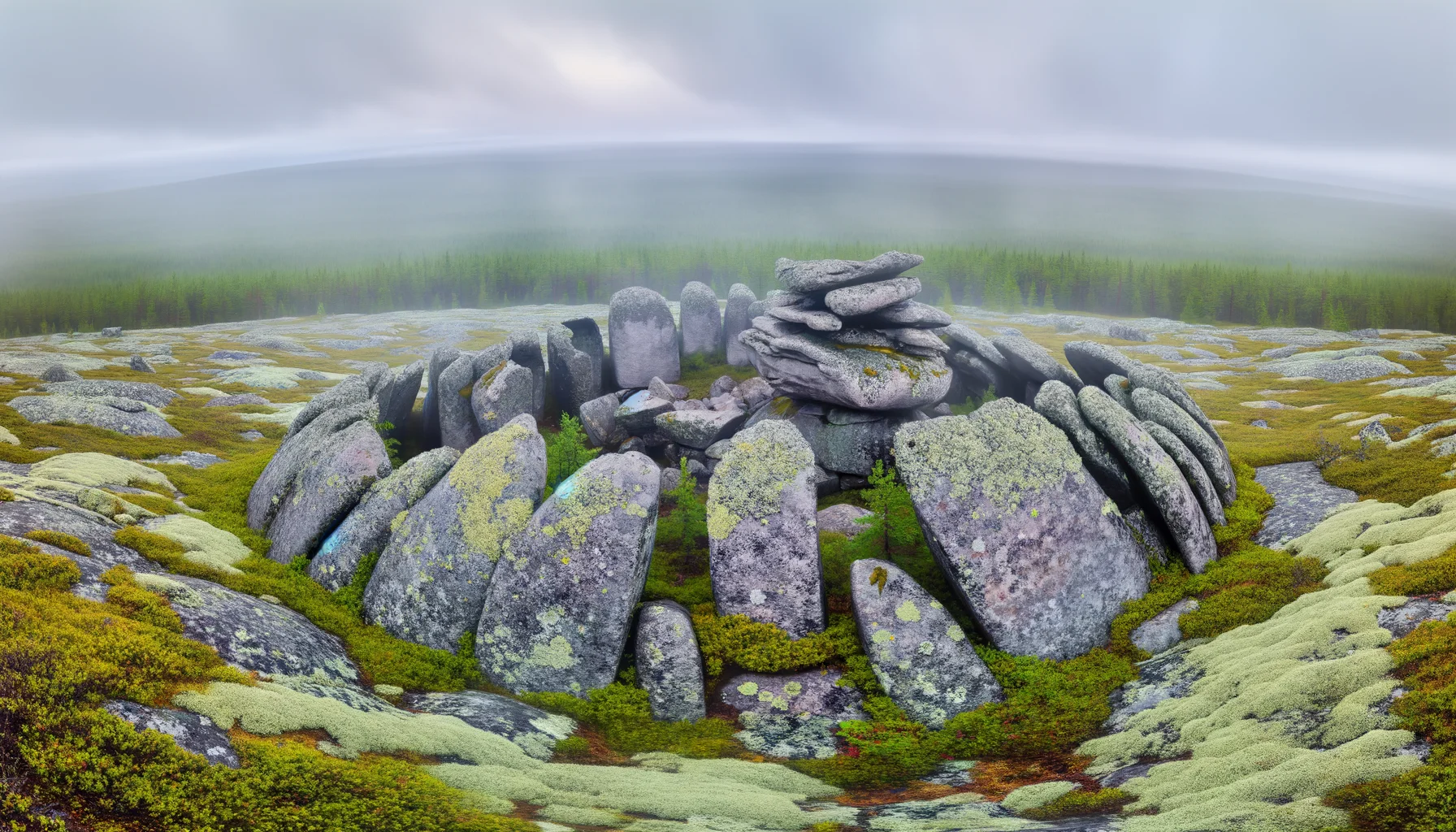 Осьминог — общий вид каменной композиции с возвышения