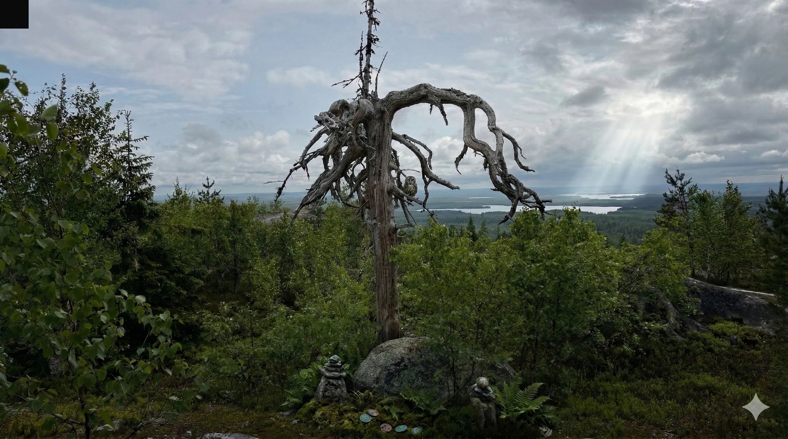 Серебряный лес Воттоваары — серебристые стволы мёртвых деревьев